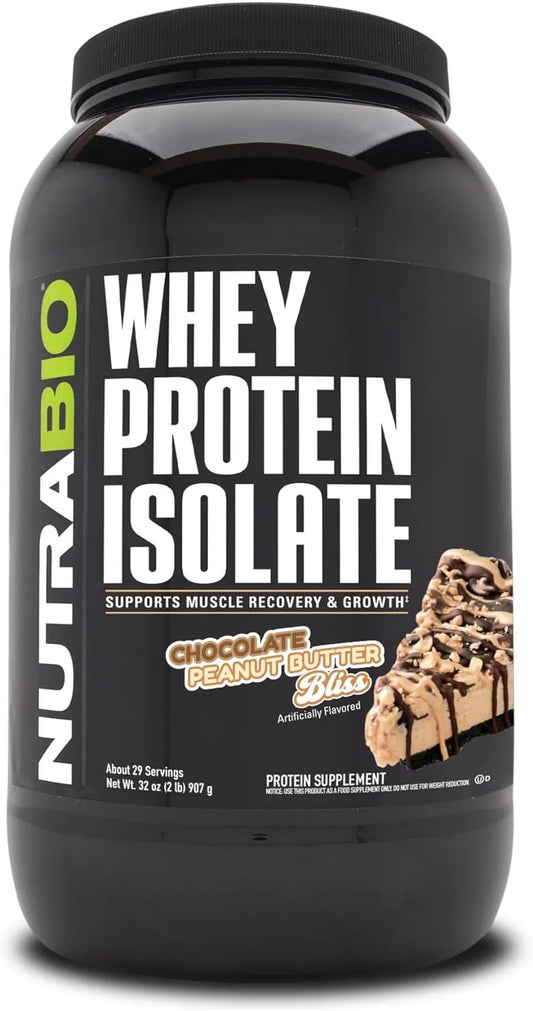 Whey Protein Isolate Supplement – 25G of Protein per Scoop with Complete Amino Acid Profile - Soy and Gluten Free Protein Powder - Zero Fillers and Non-Gmo - Chocolate Peanut Butter - 2 Lbs
