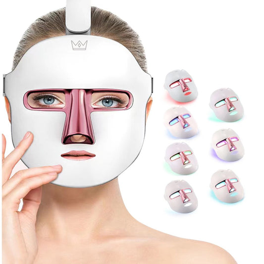 LED Face Mask Light Therapy Skin Beauty Machine, 7 Color LED Light Therapy Facial Skin Care Mask, Face Mask for Removal Wrinkle anti Aging Anti-Acne with Face