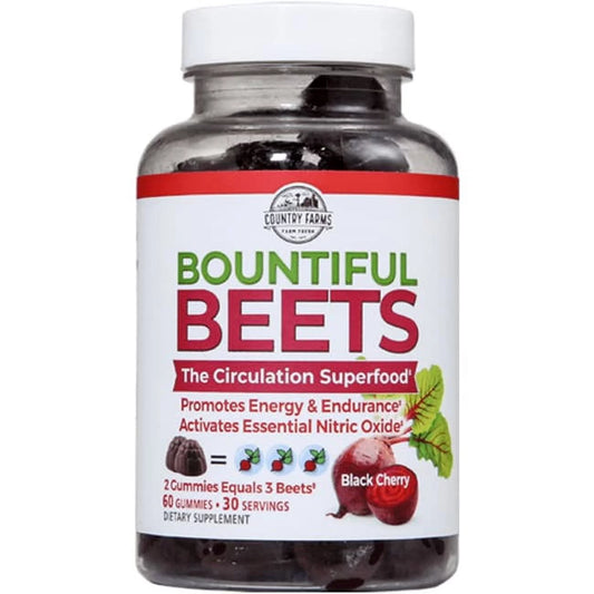 Bountiful Beets Gummies, Circulation Superfood, Nitric Oxide, Heart Health, Black Cherry Flavor, 60 Gummies