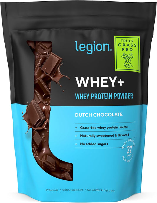 Whey Protein Powder Chocolate - Whey+ Isolate Protein Powder - Protein Isolate from Grass Fed Cows - Non-Gmo, Lactose-Free, Sugar-Free Protein Powder Dietary Supplement (79 Servings)